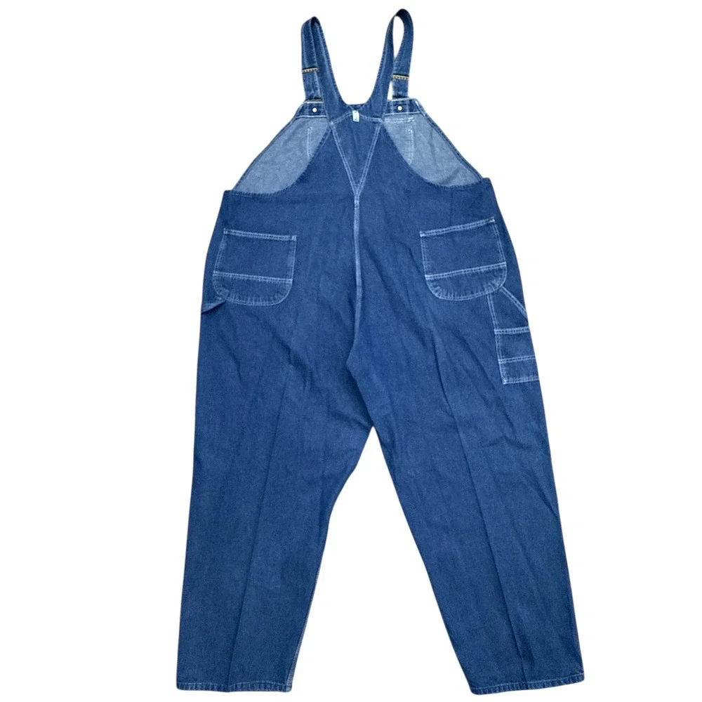 KEY Imperial Denim Overalls Men's Size W56 L30‎ Blue Cotton Workwear Carpenter